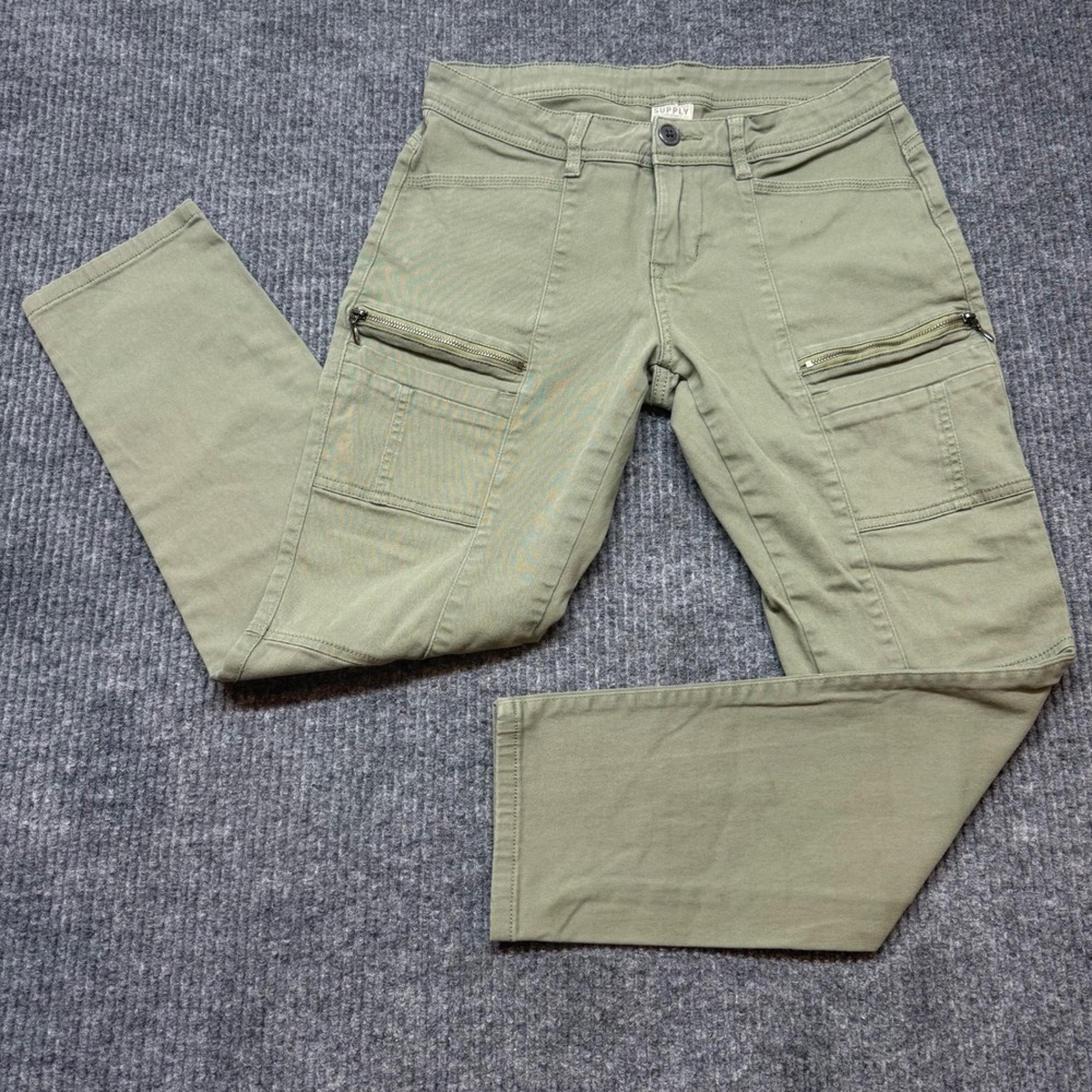 London Fog Supply Utility Cargo Pants Womens 4 Olive Green Straight Leg Gorpcore